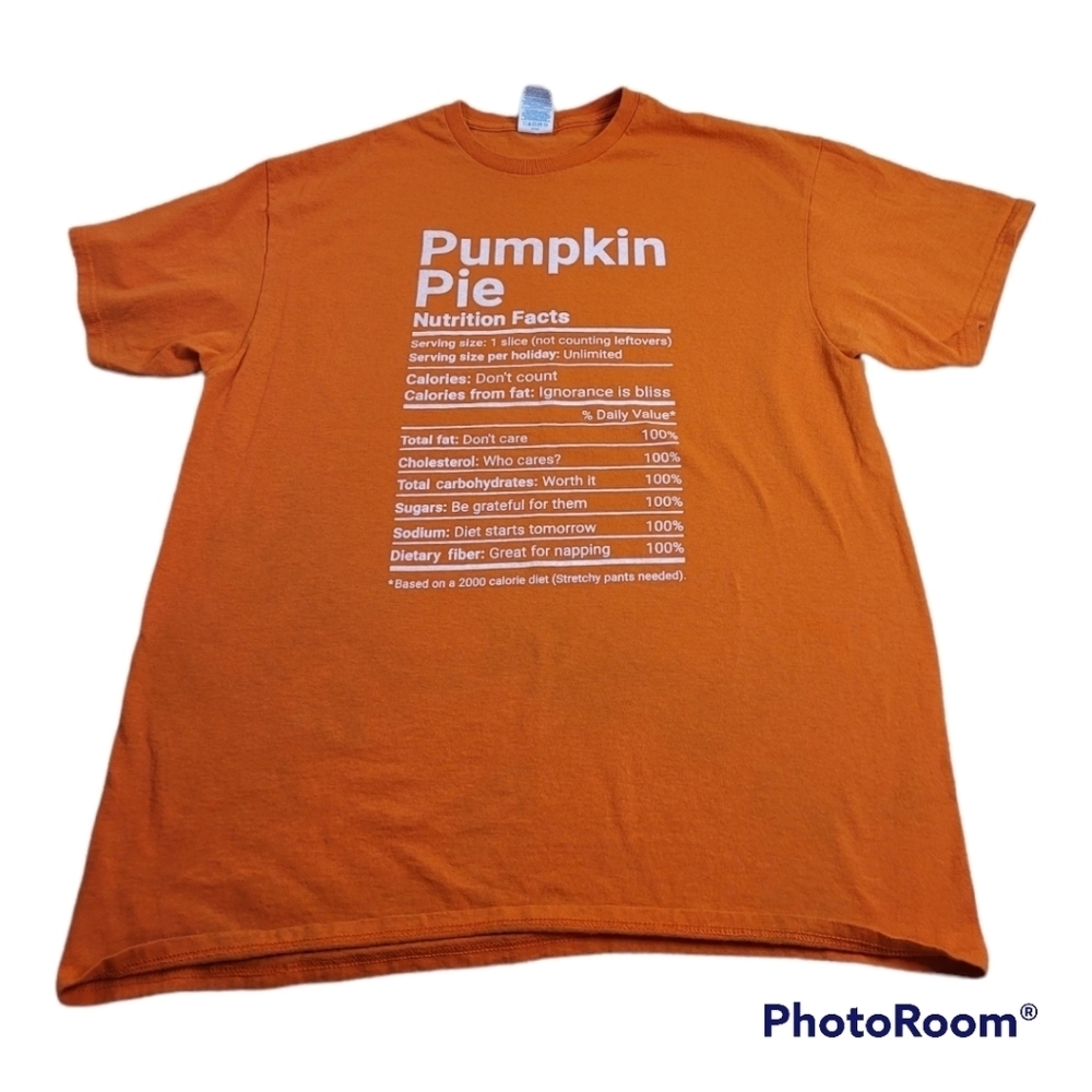 THANKSGIVING - Pumpkin Pie Nutrition Facts Tshirt Large